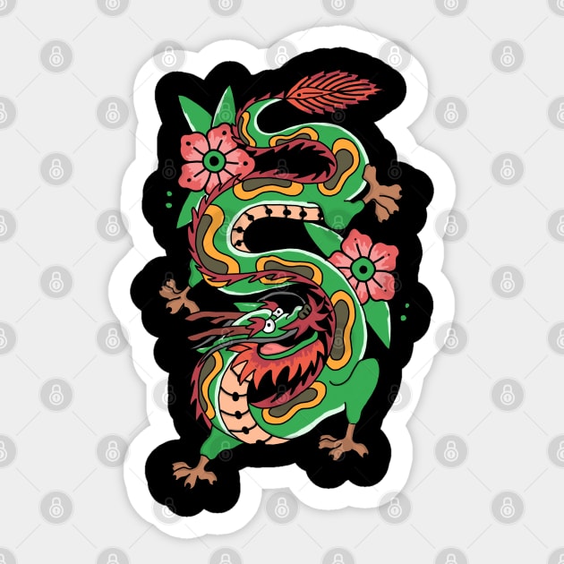 Beautiful flower dragon by kuh Sticker by Rohman1610